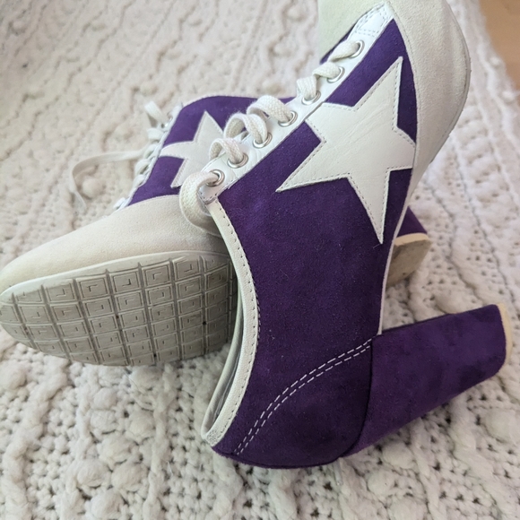 Logan Purple and White high heel sneakers - Picture 3 of 5
